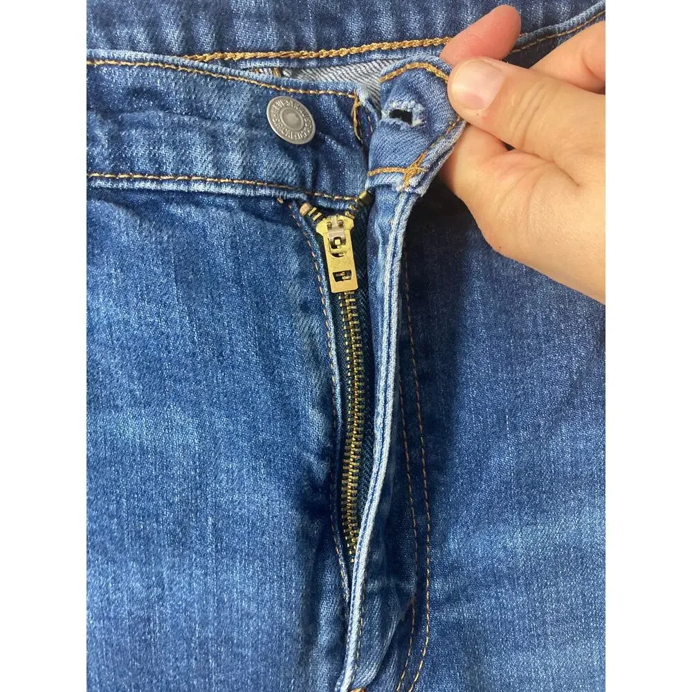 Levi's 513 Mens 32 x 32 Slim Straight Western Fall Indie Casual Denim Blue Jeans